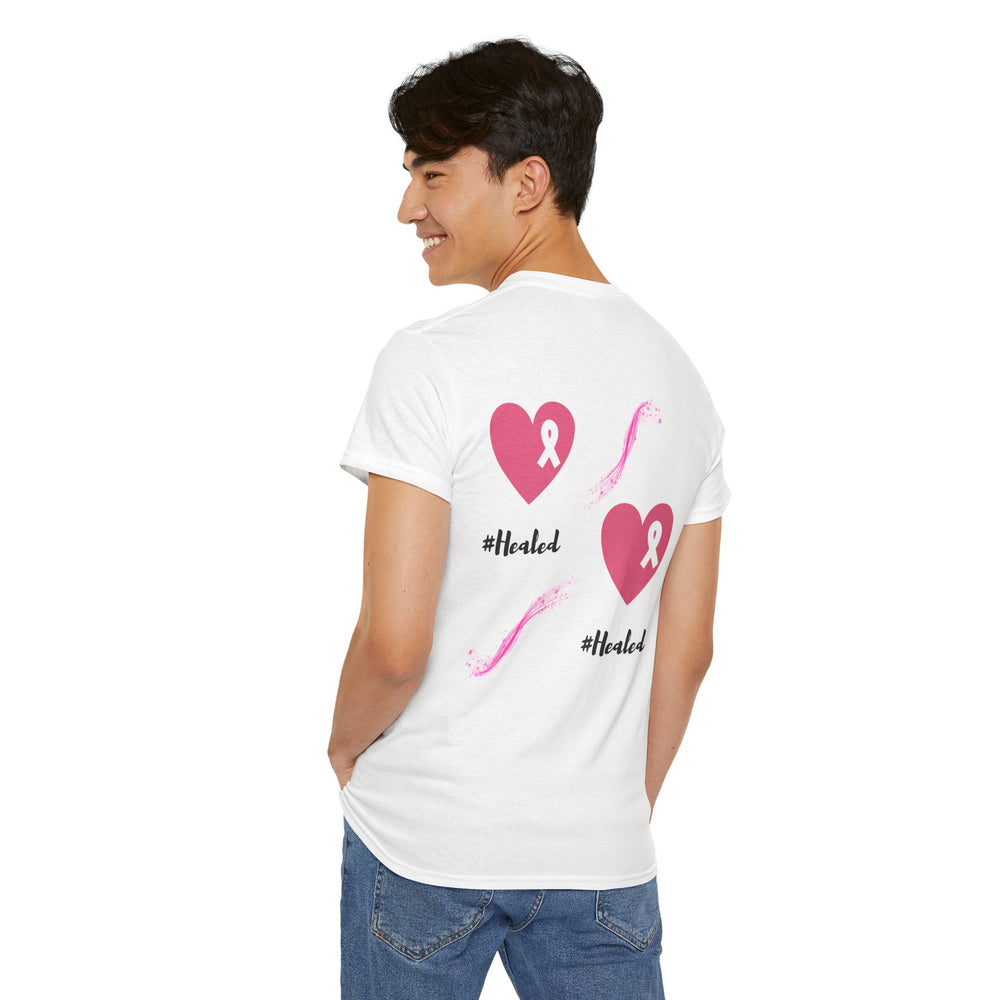 Healed Breast Cancer Awareness Tee – Unisex Cotton Shirt for Comfort & Purpose - captivatingconversationsstarters