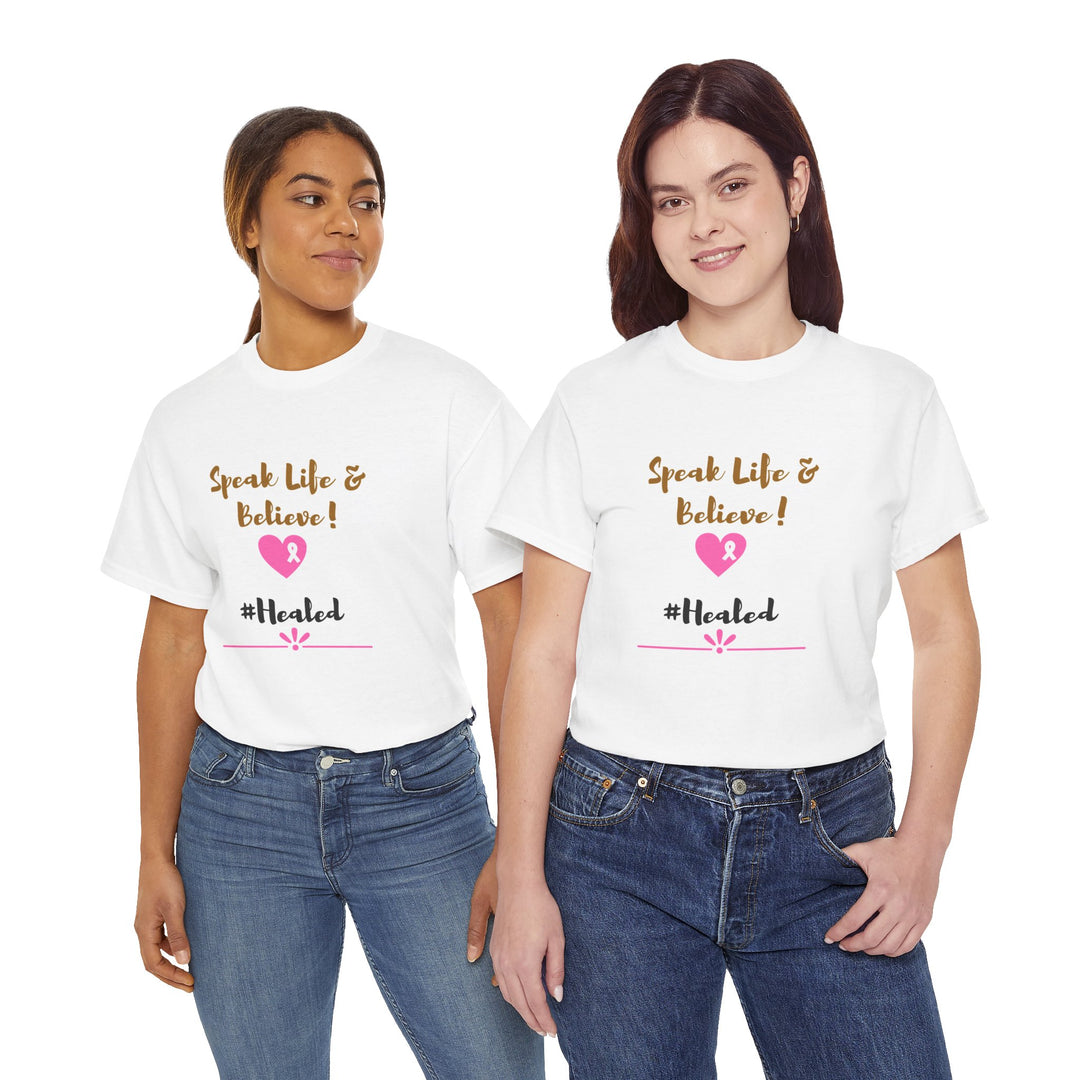 Healed Breast Cancer Awareness Tee – Unisex Cotton Shirt for Comfort & Purpose - captivatingconversationsstarters