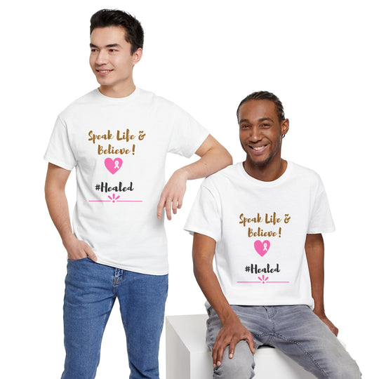 Healed Breast Cancer Awareness Tee – Unisex Cotton Shirt for Comfort & Purpose - captivatingconversationsstarters