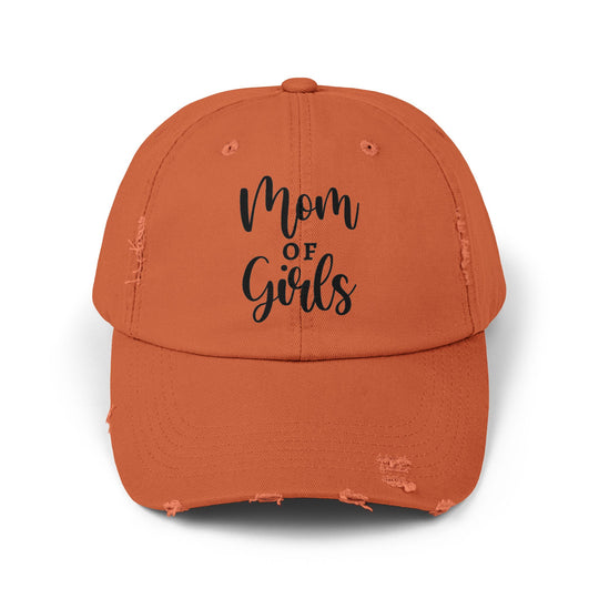 Mom of Girls Distressed Cap - captivatingconversationsstarters