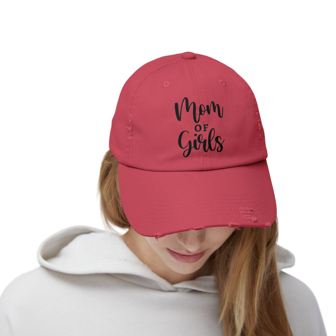 Mom of Girls Distressed Cap - captivatingconversationsstarters