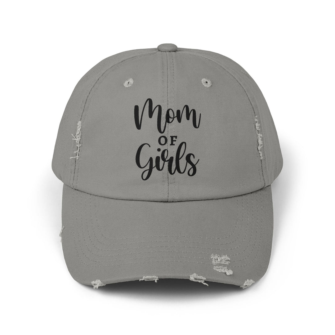 Mom of Girls Distressed Cap - captivatingconversationsstarters
