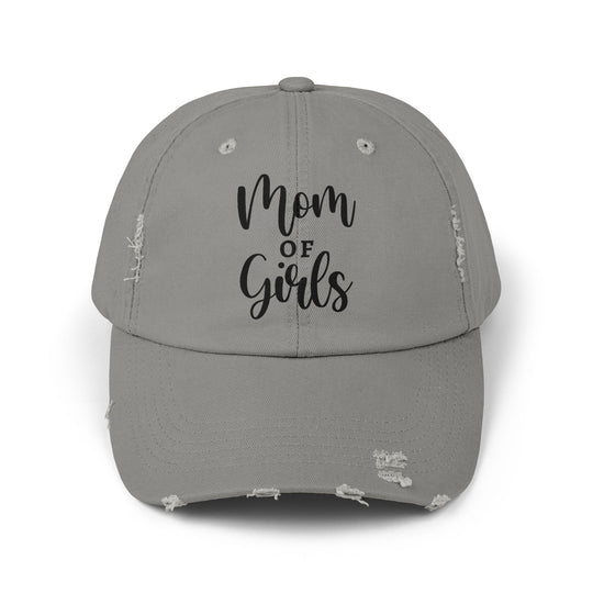 Mom of Girls Distressed Cap - captivatingconversationsstarters
