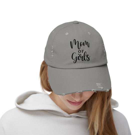 Mom of Girls Distressed Cap - captivatingconversationsstarters