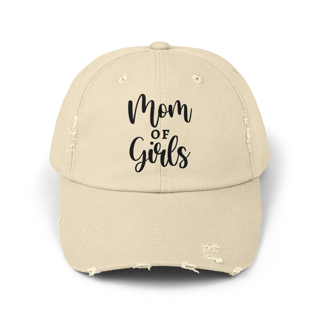 Mom of Girls Distressed Cap - captivatingconversationsstarters