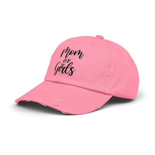 Mom of Girls Distressed Cap - captivatingconversationsstarters
