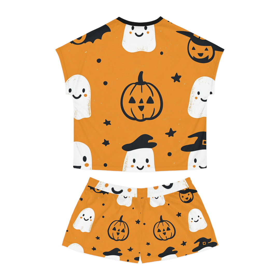 Pumpkin Spice Dreams: Women's Halloween Orange Pajama Set - captivatingconversationsstarters