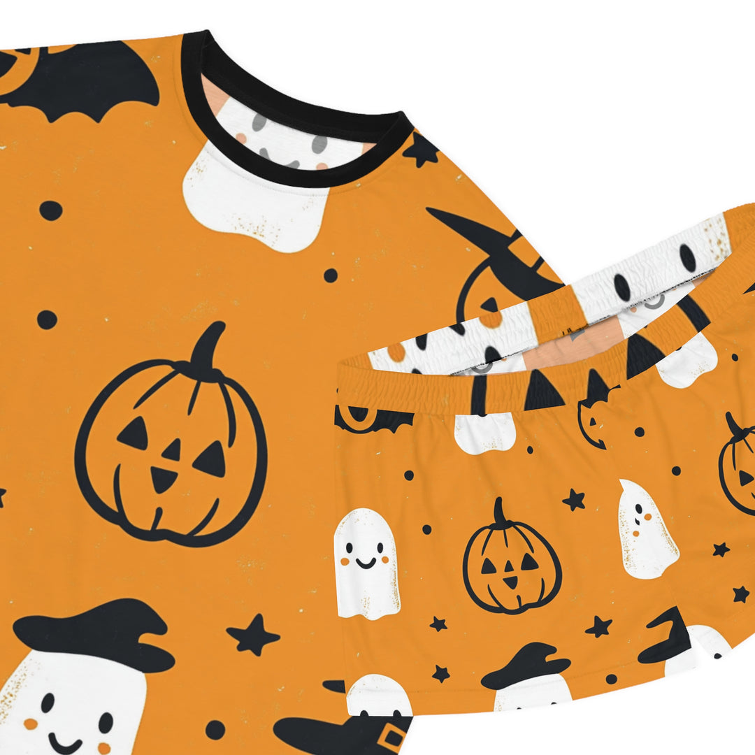 Pumpkin Spice Dreams: Women's Halloween Orange Pajama Set - captivatingconversationsstarters
