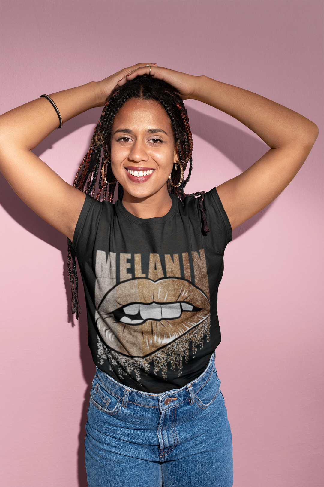 Melanin Drip T-Shirt | Bold Glitter Design Celebrating Black Beauty - captivatingconversationsstarters