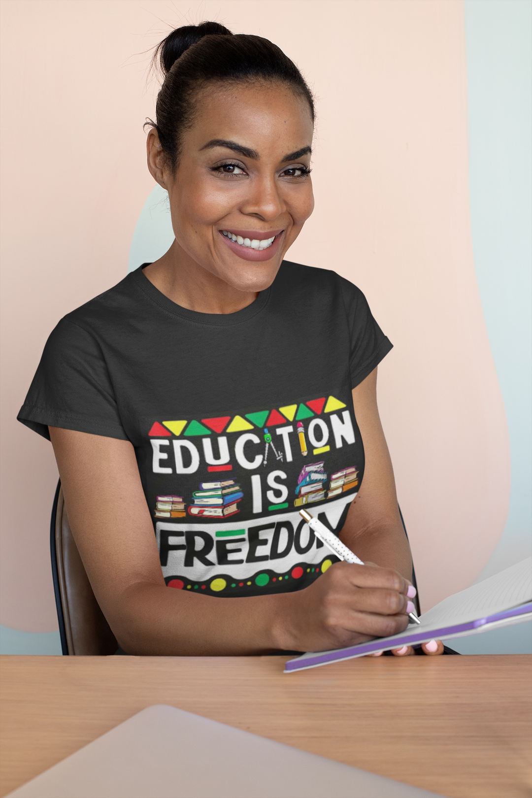 Education Is Freedom T-Shirt | African-Inspired Black Excellence Design - captivatingconversationsstarters