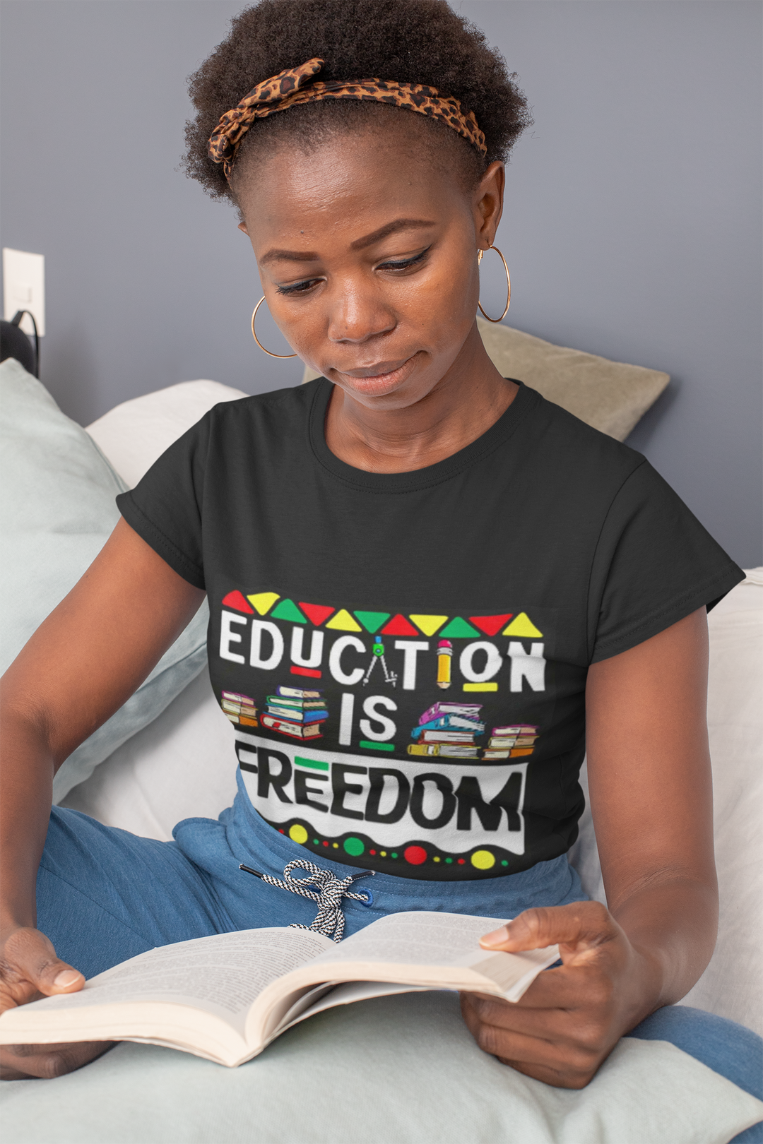 Education Is Freedom T-Shirt | African-Inspired Black Excellence Design - captivatingconversationsstarters